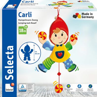 Selecta Carli Hampelmann Zwerg Babyspielzeug Kleinkindspiel Holzspielzeug 60008