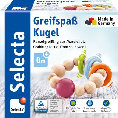 Selecta Babywelt Greifspaß Kugel Greifling Babyspielzeug Holzspielzeug Neu 61000