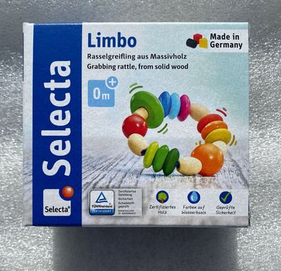 Selecta Babywelt Limbo Greifling Rassel Babyspielzeug Holzspielzeug Neu 61011