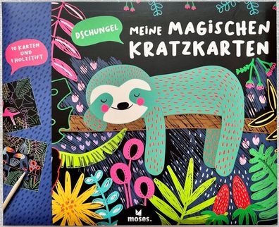 Meine Magischen Kratzkarten Dschungel Moses Holzstift Kinderspiel Malspiel Solo