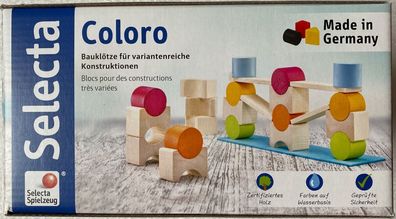 Selecta Kleinkindspiel Coloro Bauklötze Holzspielzeug Stapelspiel 25 Teile 62067