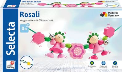 Selecta Babywelt Rosali Wagenkette Glitzer Holzspielzeug Kleinkindspiel 61015