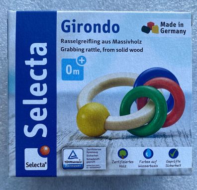 Selecta Babywelt Girondo Greifling Babyspiel Rassel Ringe Holzspielzeug 61036