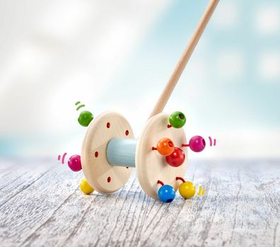 Selecta Kleinkindspielzeug Roller Holzspielzeug Schiebefigur 62028 Nachziehfigur
