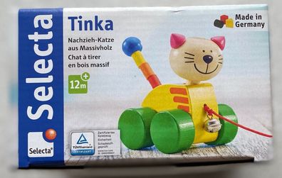 Selecta Kleinkind Tinka Nachziehspiel Katze Rollspielzeug Holzspielzeug 62035