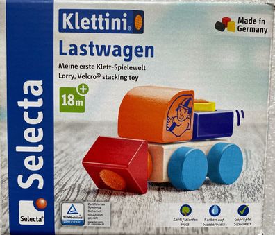 Selecta Klettini Holzspielzeug Lastwagen Klett Fahrezug Stapelspielzeug 62080