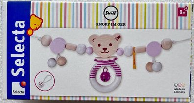 Selecta Babywelt Steiff Knopf Ohr Wagenkette rosa Kleinkind Holzspielzeug 64304