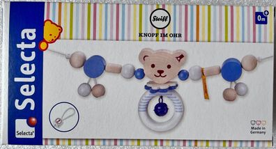 Selecta Babywelt Steiff Knopf Ohr Wagenkette blau Kleinkind Holzspielzeug 64305