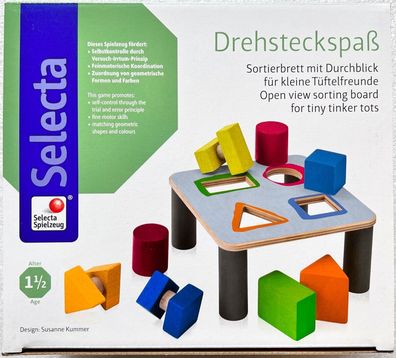 Selecta Kleinkind Drehsteckspaß Lernspielzeug Motorikspiel Holzspielzeug 62059