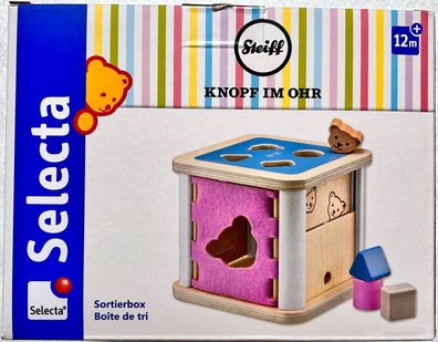 Seleca Steiff Handarbeit Sortierbox Geschicklichkeitsspiel Holzspielzeug 64308