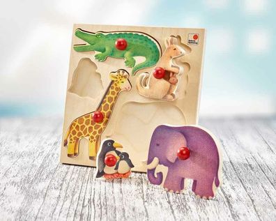 Selecta Spiel Puzzle Holzpuzzle Zoo Legespiel Holzspielzeug Kleinkindspiel 62046