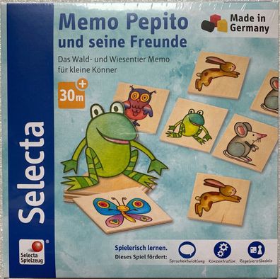 Selecta Spiel & Puzzle Memo Pepito Legespiel Holzspielzeug Kinderspielzeug 63009