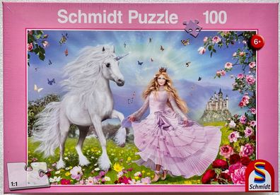 Prinzessin der Einhörner Schmidt 100 Teile Legespiel Puzzle Geduldspiel 55565