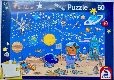 Die Maus im Weltall Schmidt Spiele Puzzle 60 Teile Legespiel Geduldspiel 56343