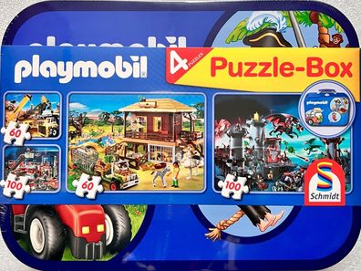 Puzzle Box Playmobil Schmidt Spiele 2x60 2x100 Teile Legespiel 55599 Geduldspiel