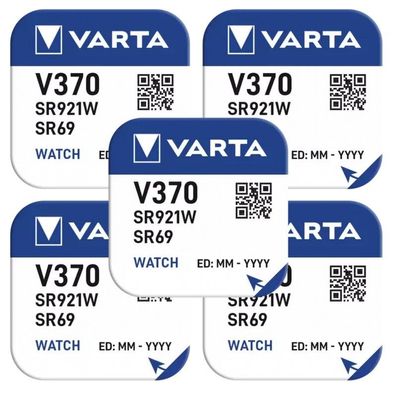 5 x VARTA V370 Knopfzelle 1,5 Volt V 370 Batterie SR 920 Uhrenbatte SR920SW AG 6