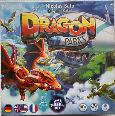 Dragon Parks Board Game Box Kartenspiel Familienspiel Legespiel Fantasyspiel Neu