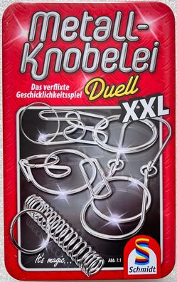 Metall Knobelei Duell XXL Metalldose Schmidt Spiele Duellspiel Logikspiel 51234