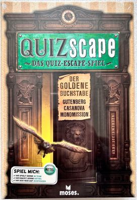 Quizscape Der goldene Buchstabe Moses Rätselspiel Partyspie Knobeln Escape Spiel