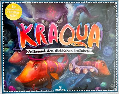 Kraqua Moses Kooperatives Familienspiel Legespiel Kinderspiel Würfelspiel Fische