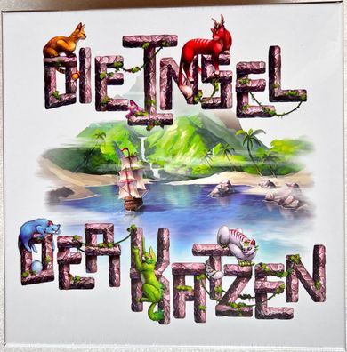 Die Insel der Katzen 2-Minuten Box Komponete Skellig Games Brettspiel Legespiel