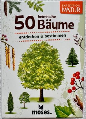 50 heimische Bäume Expedition Natur Moses Kinder Lernspiel Kartenspiel Quizspiel