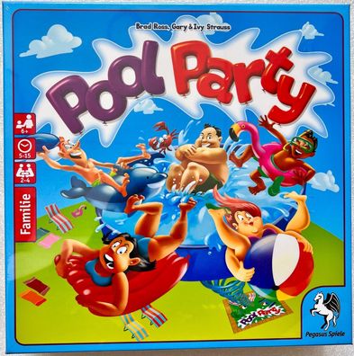 Pool Party Pegasus Spiele Brettspiel Familienspiel Kinderspiel Legespiel Action