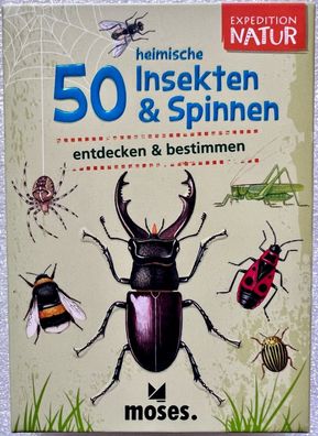 50 heimische Insekten Spinnen Expedition Natur Moses Lernspiel Karten Quizspiel