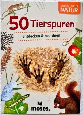 50 heimische Tierspuren Expedition Natur Moses Lernspiel Kartenspiel Quizspiel