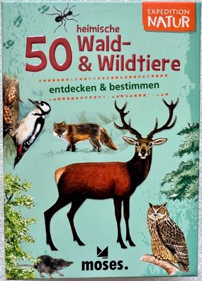 50 heimische Wald- & Wildtiere Expedition Natur Moses Lernspiel Kartenspiel 9739