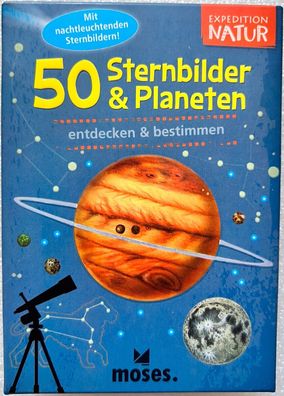 50 Sternbilder & Planeten Expedition Natur Moses Lernspiel Kartenspiel Quiz 9740