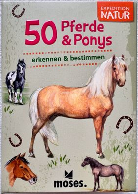 50 Pferde & Ponys Expedition Natur Moses Lernspiel Kartenspiel Quizspiel 9744