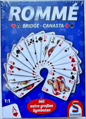 Romme Bridge Canasta Kartenspiel Familienspiel Legespiel Schmidt Spiele 49420