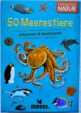 50 Meerestiere Expedition Natur Moses Lernspiel Kartenspiel Quizfragen 9821