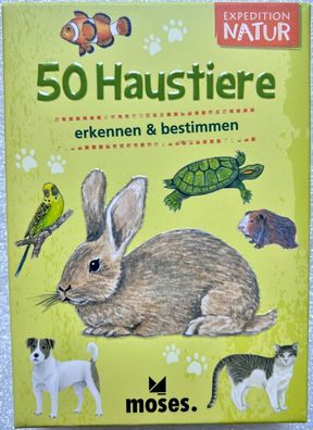 50 Haustiere Expedition Natur Moses Lernspiel Quizfragen Kartenspiel FSC 9792