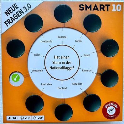 Smart 10 Neue Fragen 3.0 Piatnik Familienspiel Brettspiel Partyspiel Wortspiel