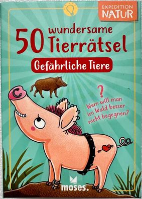 50 wundersame Tierrätsel Gefährliche Tiere Moses Lernspiel Kartenspiel 9830