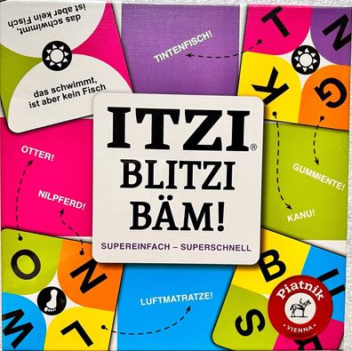 Itzi Blitzi Bäm! Piatnik Familienspiel Kartenspiel Kinderspiel Wortspiel Party