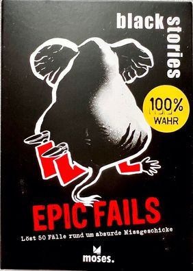 black stories Epic Fails Moses Partyspiel Kartenspiel Rätselspiel Ratespiel