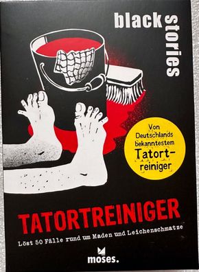 black stories Tatortreiniger Moses Partyspiel Kartenspiel Ratespiel Rätselspiel