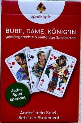 Bube, Dame, Königin Spielköpfe Familienspiel Kartenspiel Gesellschaftsspiel