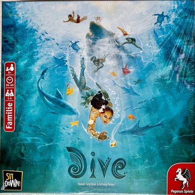 Dive Pegasus Spiele Brettspiel Kinderspiel Familienspiel Legespiel Kartenspiel