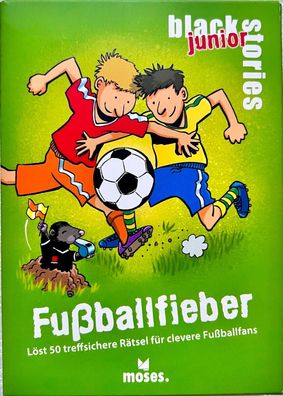 black stories Junior Fußballfieber Moses Kinderspiel Kartenspiel Ratespiel