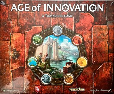 Age of Innovation Feuerland Spiele Kennerspiel Brettspiel Strategiespiel English