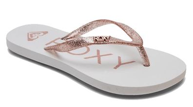 ROXY Kids Flip Flop Rg Viva Sparkle white/metallic pink