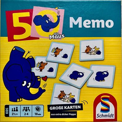 Die Maus Elefanten Memo Schmidt Spiele Familienspiel Lernspiel Kinderspiel 40664