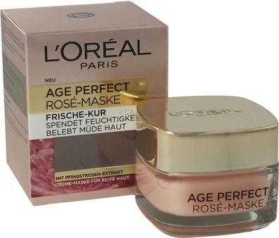 LOREAL Age Perfect Rosen Maske Frische Kur Spendet Feuchtigkeit belebt müde Haut 50ml