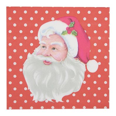 Clayre & Eef Servietten Papier 20er Set 33x33 cm Rot Weihnachtsmann