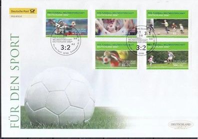 BRD 2003 Deutsche Post FDC MiNr. 2324-2328 Fußball-Weltmeisterschaft 2006