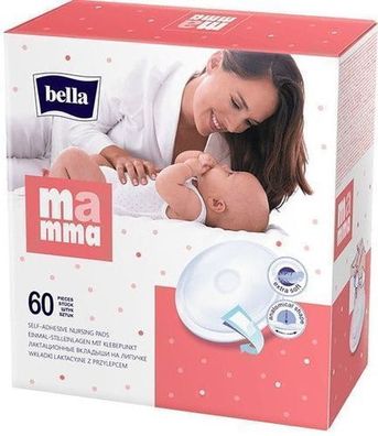 Stillpads Bella Mamma mit Haftstreifen, 60 Stück - 60 Stk, Anatomische Passform